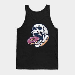 Skull Eating Doughnut Tank Top